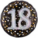 Sparkling Birthday Jumbo 3D zum 18. Geburtstag, Jumbo-Folienballon mit Ballongas