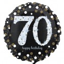 Luftballon aus Folie zum 70.Geburtstag, Sparkling Birthday 70, ohne Helium