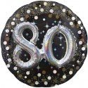 Sparkling Birthday Jumbo 3D zum 80. Geburtstag, Jumbo-Folienballon mit Ballongas