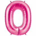 Luftballon aus Folie Zahl 0, Rosa, 100 cm, inklusive Helium/Ballongas
