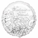 Zur Konfirmation die besten Wünsche, Luftballon aus Folie, weiß, ohne Helium