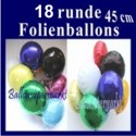 Folienballons-Rundform, 18 Stück inklusive Helium