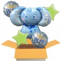 5 Luftballons Baby Boy zu Geburt, Taufe Babyparty, Junge, mit Helium im Karton