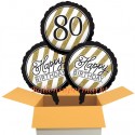 3 Luftballons, Black and Gold zum 80. Geburtstag