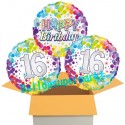 3 Luftballons, Colorful Confetti zum 16. Geburtstag