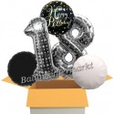 5 Geburtstags-Luftballons Sparkling Celebration Birthday Silver Dots 18, zum 18. Geburtstag, inklusive Helium