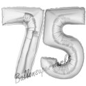 Luftballons aus Folie Zahl 75, Silber, 100 cm mit Helium zum 75. Geburtstag