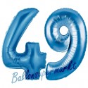 Luftballons aus Folie Zahl 49, Blau, 100 cm mit Helium zum 49. Geburtstag