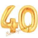 Luftballons aus Folie Zahl 40, Gold, 100 cm mit Helium zum 40. Geburtstag