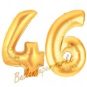 Luftballons aus Folie Zahl 46, Gold, 100 cm mit Helium zum 46. Geburtstag