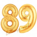 Luftballons aus Folie Zahl 89, Gold, 100 cm mit Helium zum 89. Geburtstag