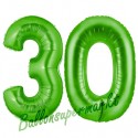 Luftballons aus Folie Zahl 30, Grün, 100 cm mit Helium zum 30. Geburtstag