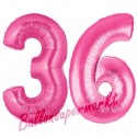 Luftballons aus Folie Zahl 36, Pink, 100 cm mit Helium zum 36. Geburtstag