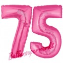 Luftballons aus Folie Zahl 75, Pink, 100 cm mit Helium zum 75. Geburtstag