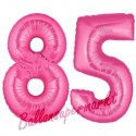 Luftballons aus Folie Zahl 85, Pink, 100 cm mit Helium zum 85. Geburtstag