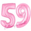 Luftballons aus Folie Zahl 59, Rosa, 100 cm mit Helium zum 59. Geburtstag