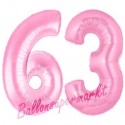 Luftballons aus Folie Zahl 63, Rosa, 100 cm mit Helium zum 63. Geburtstag