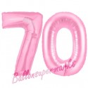 Luftballons aus Folie Zahl 70, Rosa, 100 cm mit Helium zum 70. Geburtstag