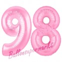 Luftballons aus Folie Zahl 98, Rosa, 100 cm mit Helium zum 98. Geburtstag