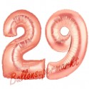 Luftballons aus Folie Zahl 29, Rosegold, 100 cm mit Helium zum 29. Geburtstag