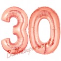 Luftballons aus Folie Zahl 30, Rosegold, 100 cm mit Helium zum 30. Geburtstag