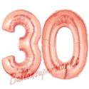 Luftballons aus Folie Zahl 30, Rosegold, 100 cm mit Helium zum 30. Geburtstag