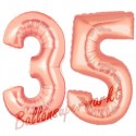 Luftballons aus Folie Zahl 35, Rosegold, 100 cm mit Helium zum 35. Geburtstag