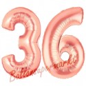Luftballons aus Folie Zahl 36, Rosegold, 100 cm mit Helium zum 36. Geburtstag