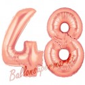 Luftballons aus Folie Zahl 48 Rosegold, 100 cm mit Helium zum 48. Geburtstag