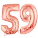 Luftballons aus Folie Zahl 59 Rosegold, 100 cm mit Helium zum 59. Geburtstag