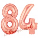 Luftballons aus Folie Zahl 84, Rosegold, 100 cm mit Helium zum 84. Geburtstag