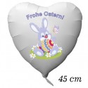 Osterhase mit Osterei und Schmetterling, Frohe Ostern, Luftballon aus Folie mit Helium