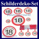 Geburtstag 18 Deko-Schilder-Set