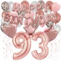 Happy Birthday Dream Rose Gold, Geburtstagsdeko-Set mit Luftballons zum 93. Geburtstag, 42-teilig