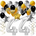 Geburtstagsdeko-Set mit Luftballons, Happy Birthday Glamour zum 44. Geburtstag, 34-teilig