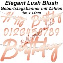 Geburtstagsbanner Elegant Lush Blush Happy Birthday mit Zahlen zum Geburtstag