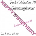 Geburtstagsbanner Pink Celebration 70 zum 70. Geburtstag