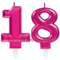 Zahlenkerzen Pink Celebration 18, Kerzen zum 18. Geburtstag und Jubiläum