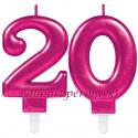 Zahlenkerzen Pink Celebration 20, Kerzen zum 20. Geburtstag und Jubiläum