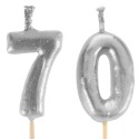 Zahlenkerzen 70, Silber