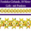 Festdeko-Girlande mit Punkten, Gelb