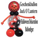 Geschenkballon, Dekoration Halloween, Ballonfigur Jack O`Lantern mit Kürbiskopf