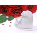 Geschenkbox Hochzeit, Herz  weiß mit Ornamenten, 10Stück
