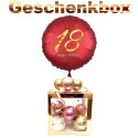 Geschenkbox Gold mit Heliumballon zum 18. Geburtstag