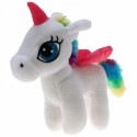 Regenbogen Einhorn, weiß, Plüschtier, Halter für heliumgefüllte Luftballons, 20 cm