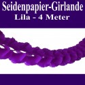 Seidenpapier-Girlande Lila, 4 Meter