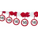 Geburtstagsgirlande zum 16. Geburtstag, Verkehrsschilder 16