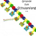 Girlande mit Dekoration zum Schulanfang, ABC, zur Einschulung