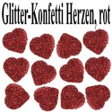 Konfetti Tisch- und Streudekoration Herzen in Glitter-Rot