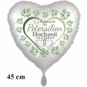 Glückwünsche zur Petersilien-Hochzeit -  12 ½ Jahre, Herzluftballon 45cm, ohne Helium